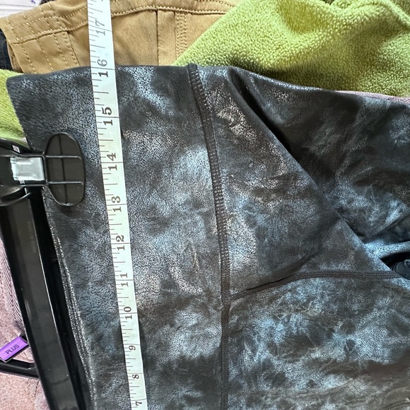 ZYIA Active Black Metallic Gray Leggings High Waist Womens size 14-16 - Picture 7 of 8